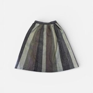 Vintage Wool Striped A-Line Skirt in Brown Shades